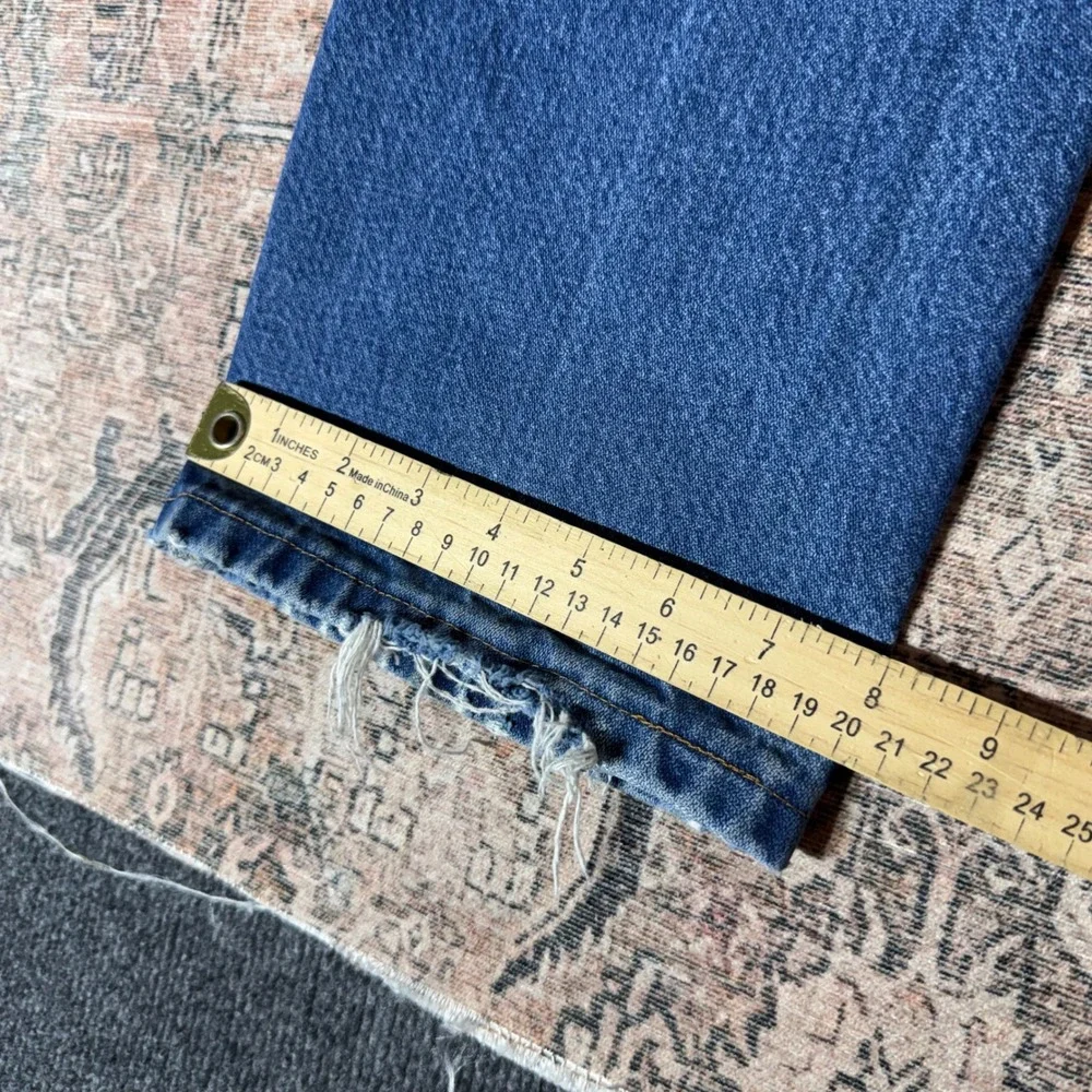 Wrangler 936PWD Cowboy Cut Slim Fit Blue Distressed Jeans 33x34 Mexico